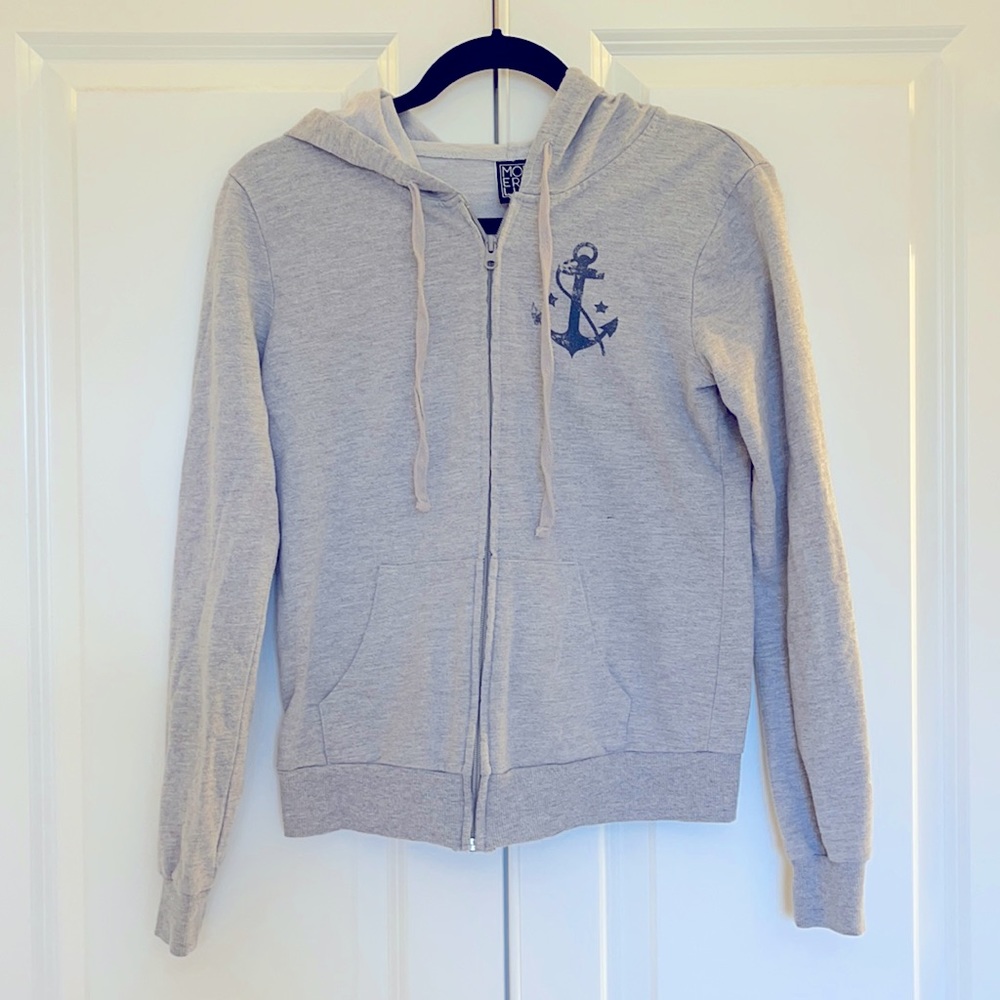 Anchor zipper hoodie